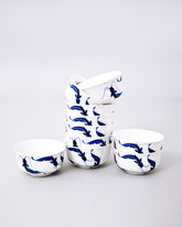 Classic Blue Floral Porcelain Katori 