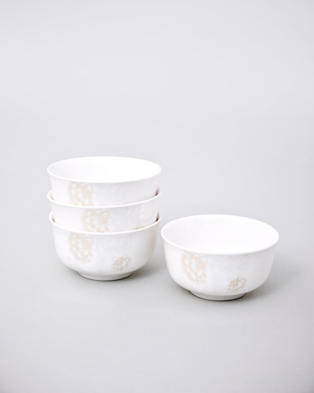 Elegant Ivory Bloom Katori 