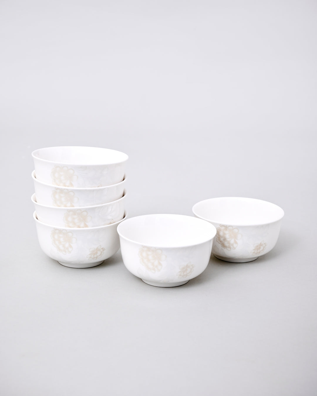 Elegant Ivory Bloom Katori 