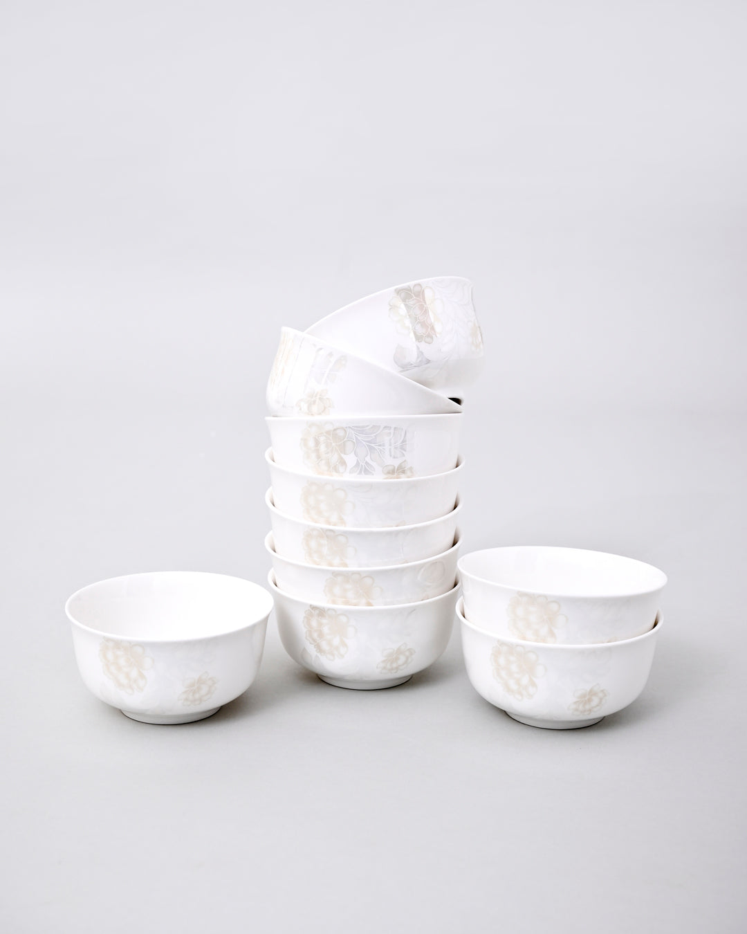 Elegant Ivory Bloom Katori 