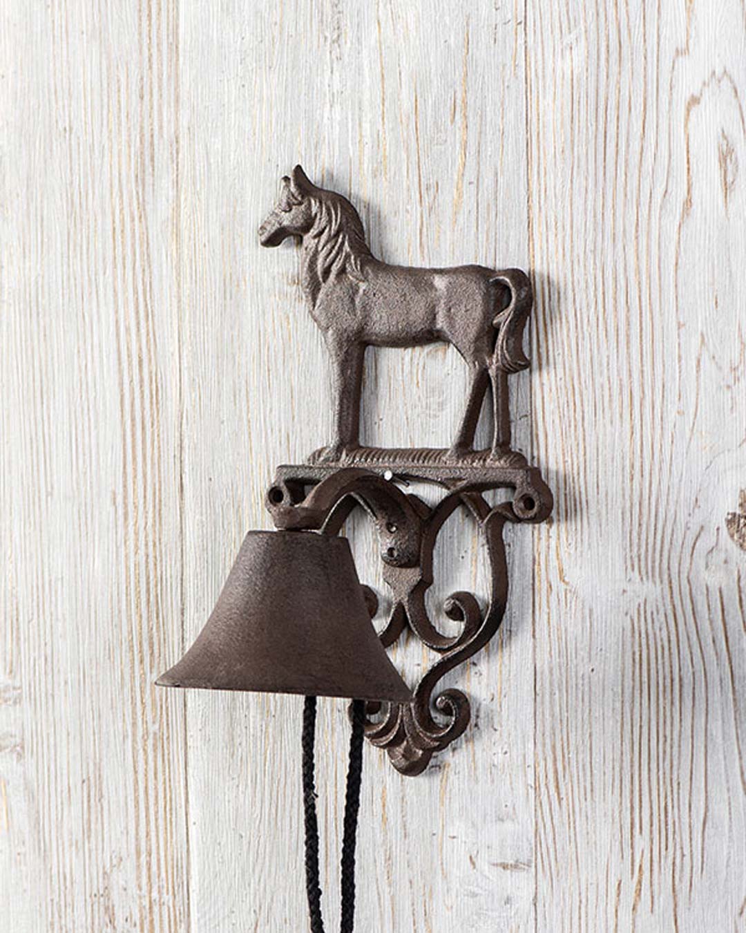 Majestic Stallion - Cast Iron Wall Mounted Bell - The Decor Kart 