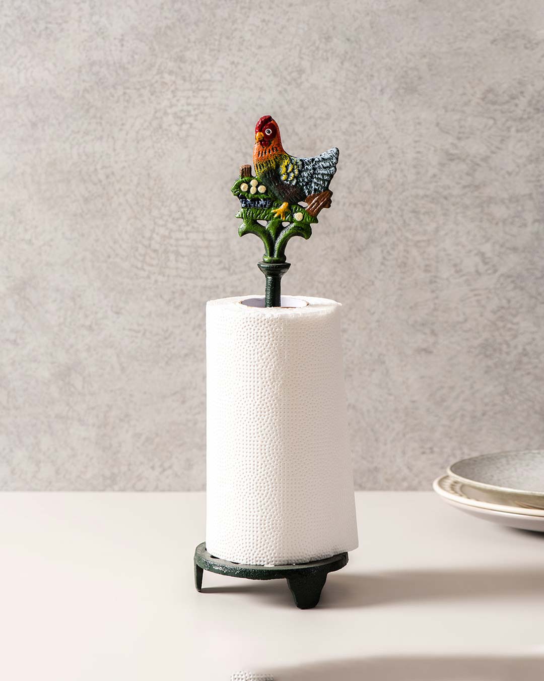 Rooster Cast Iron Paper Towel Holder - The Decor Kart