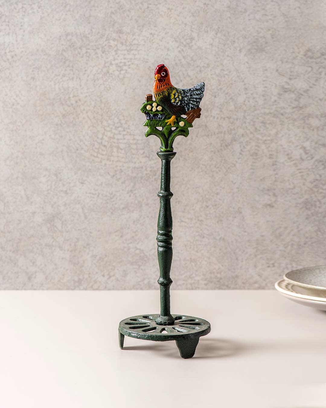 Rooster Cast Iron Paper Towel Holder - The Decor Kart
