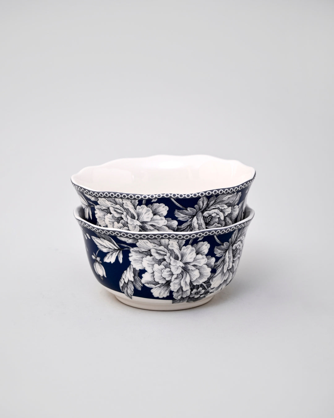 Royal Blue Floral Katori - Set of 2 