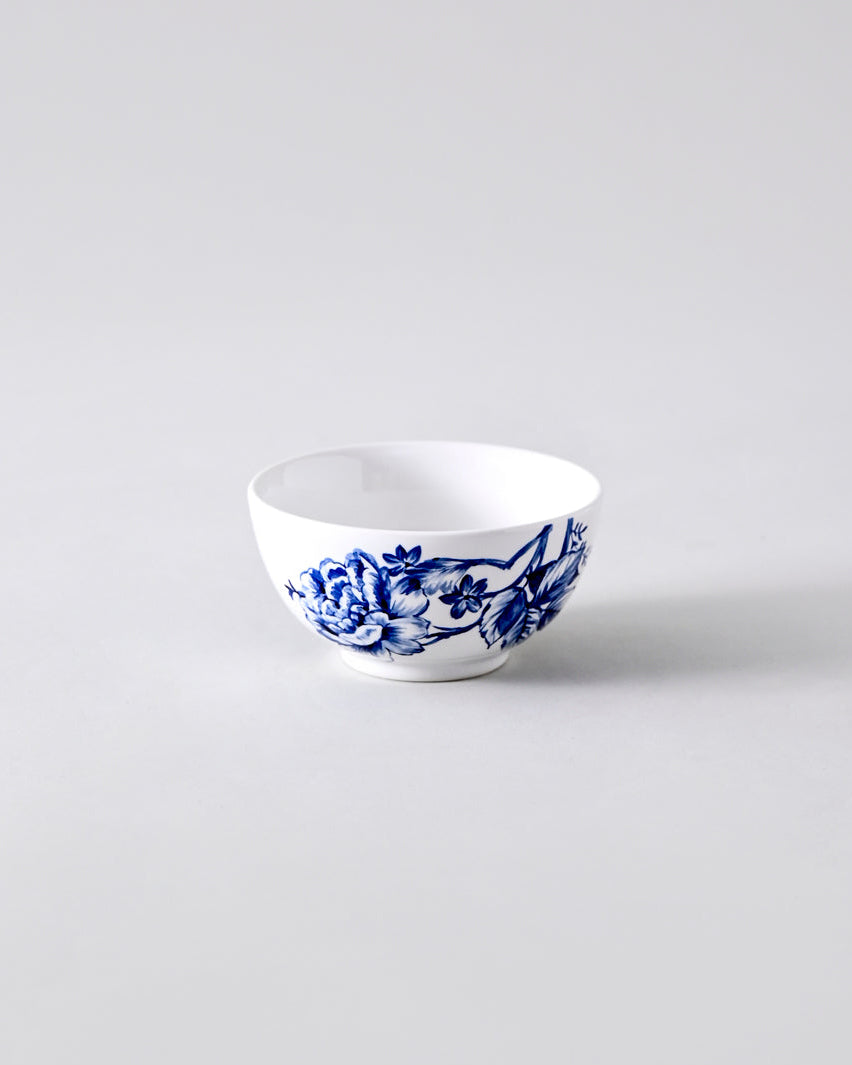 Blue & White Floral Katori 