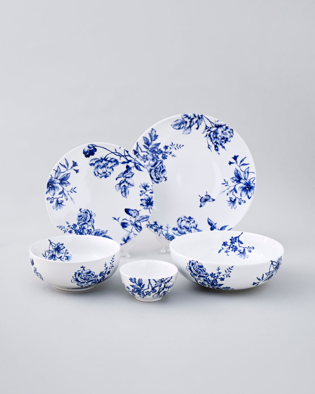 Azure Bloom Ceramic Dinner Set - 21 Piece 
