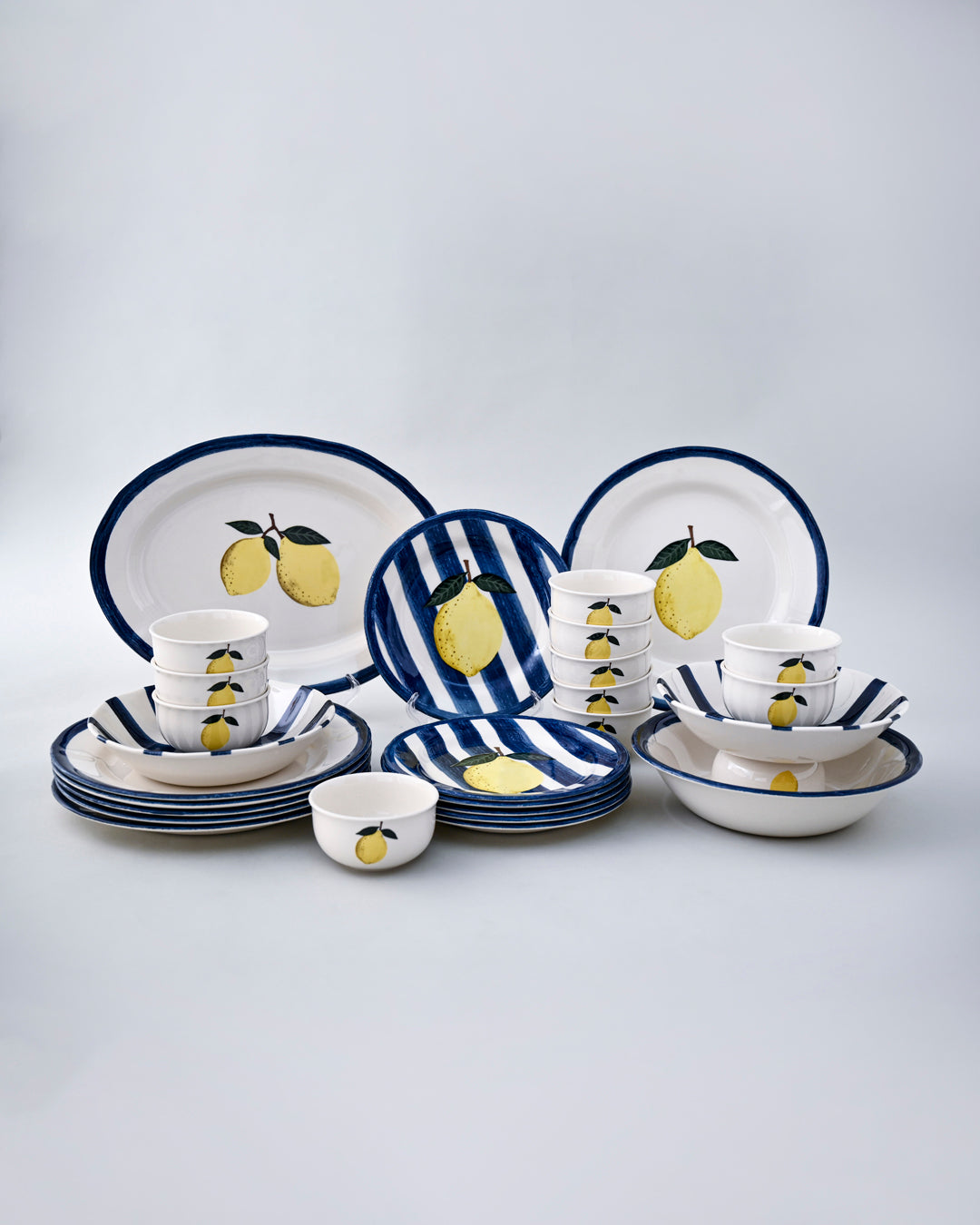 Lemon Bliss Ceramic Dinner Set - 28 Piece 