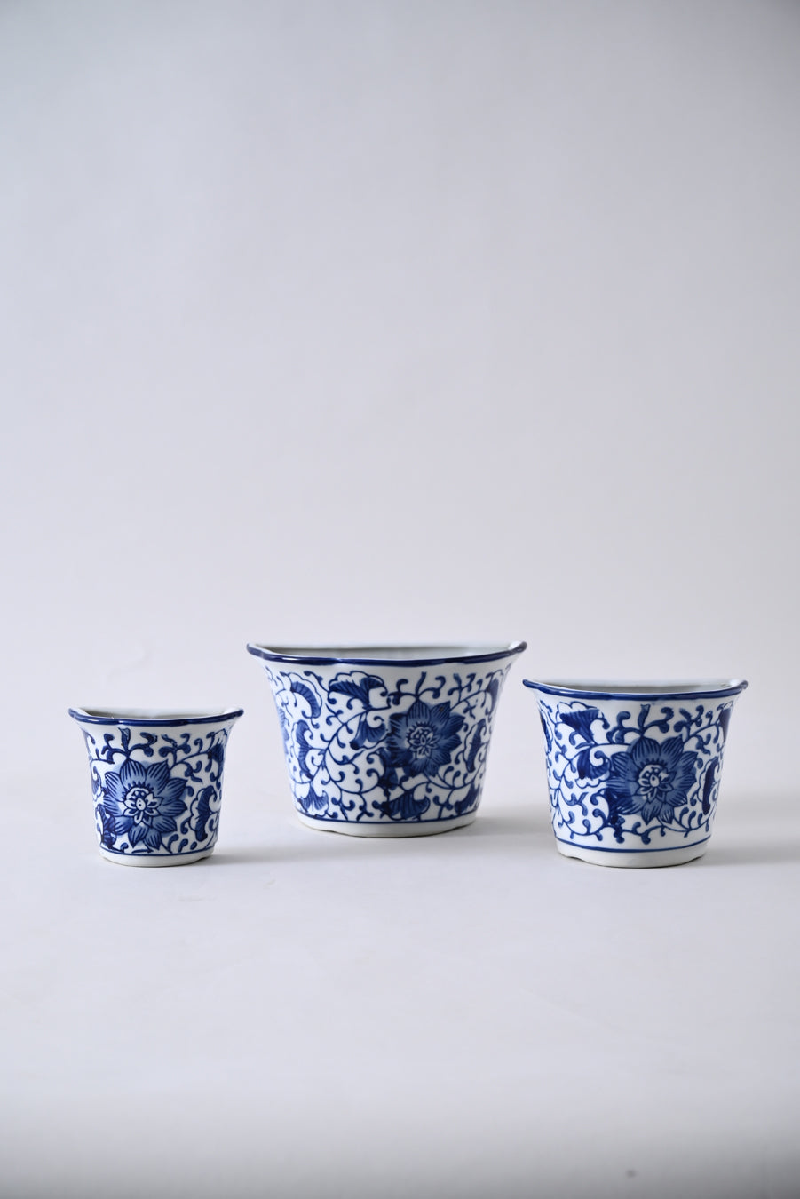 Blue Vine Charm Wall Vase - Set Of 3 