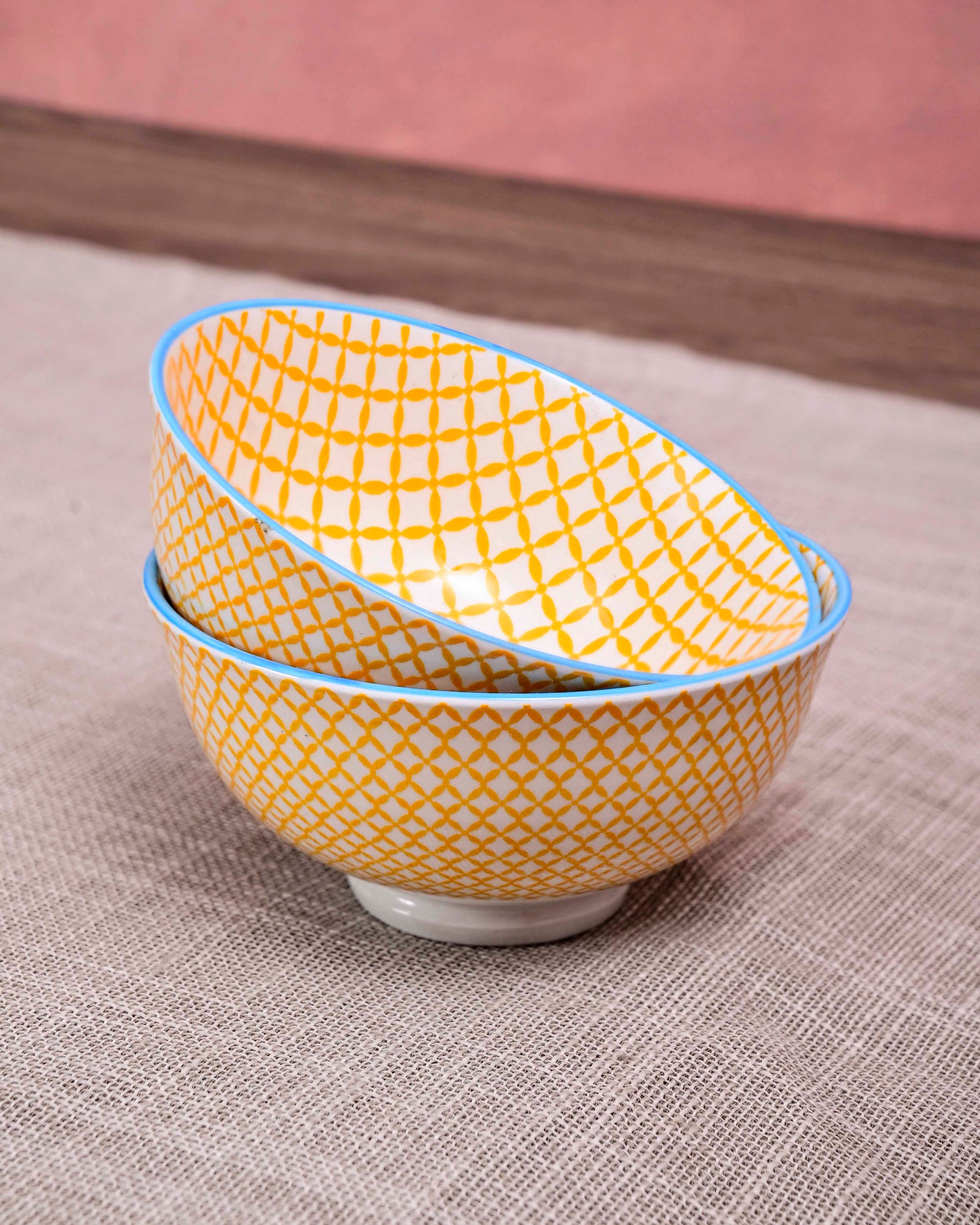 Sunshine Lattice Ceramic Katoris - Set of 2 
