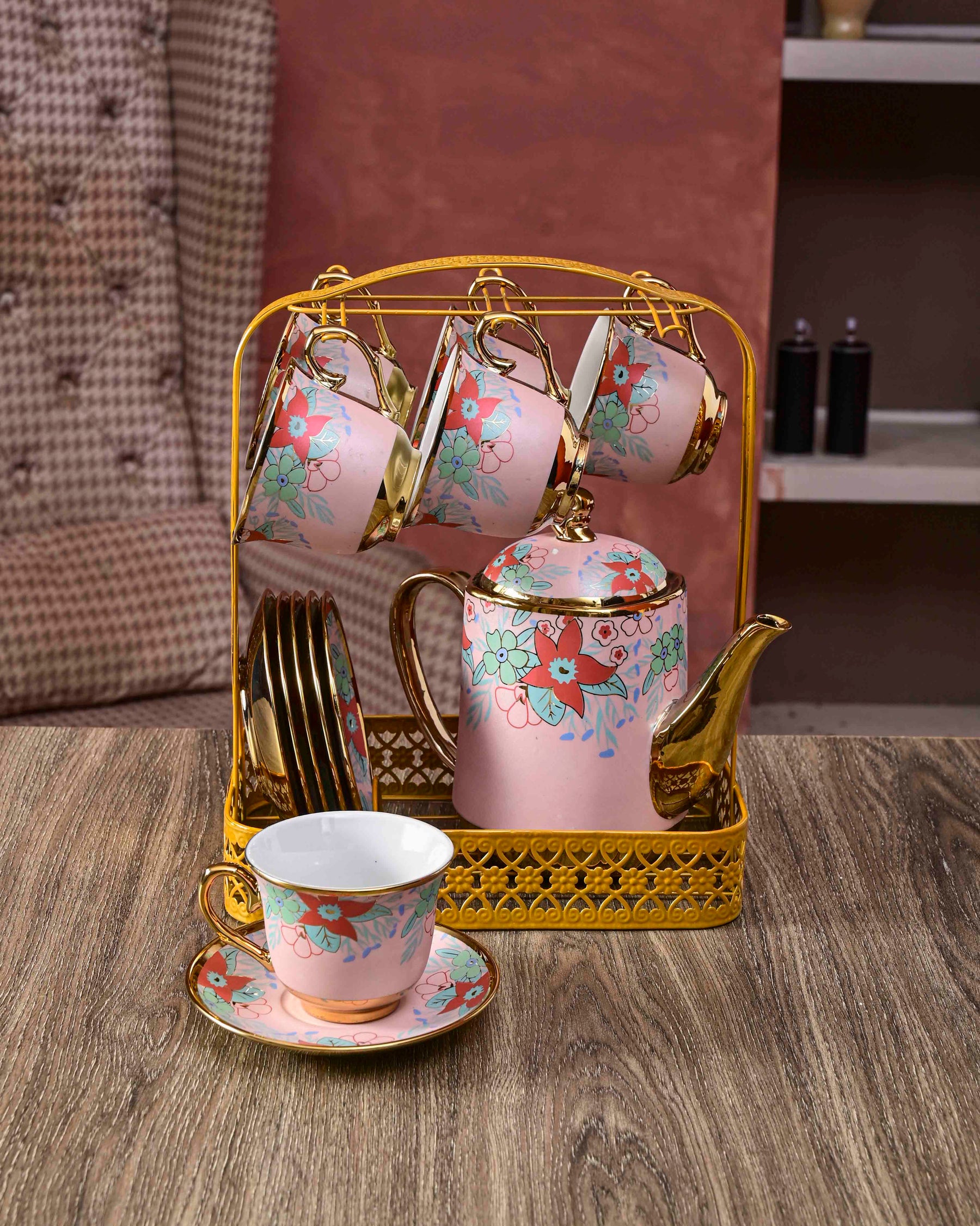 Dahlia - 14-Piece Tea Set with Stand 