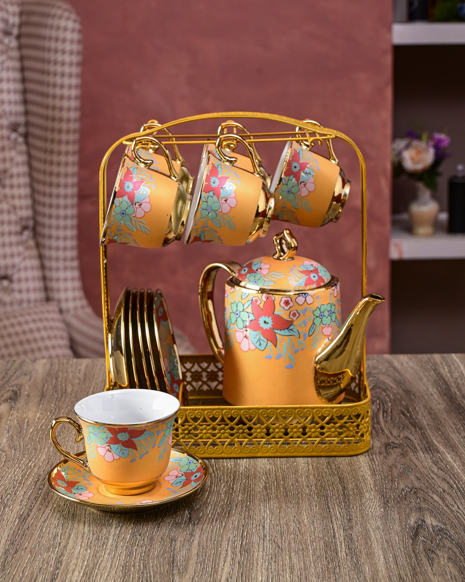 Dahlia - 14-Piece Tea Set with Stand 