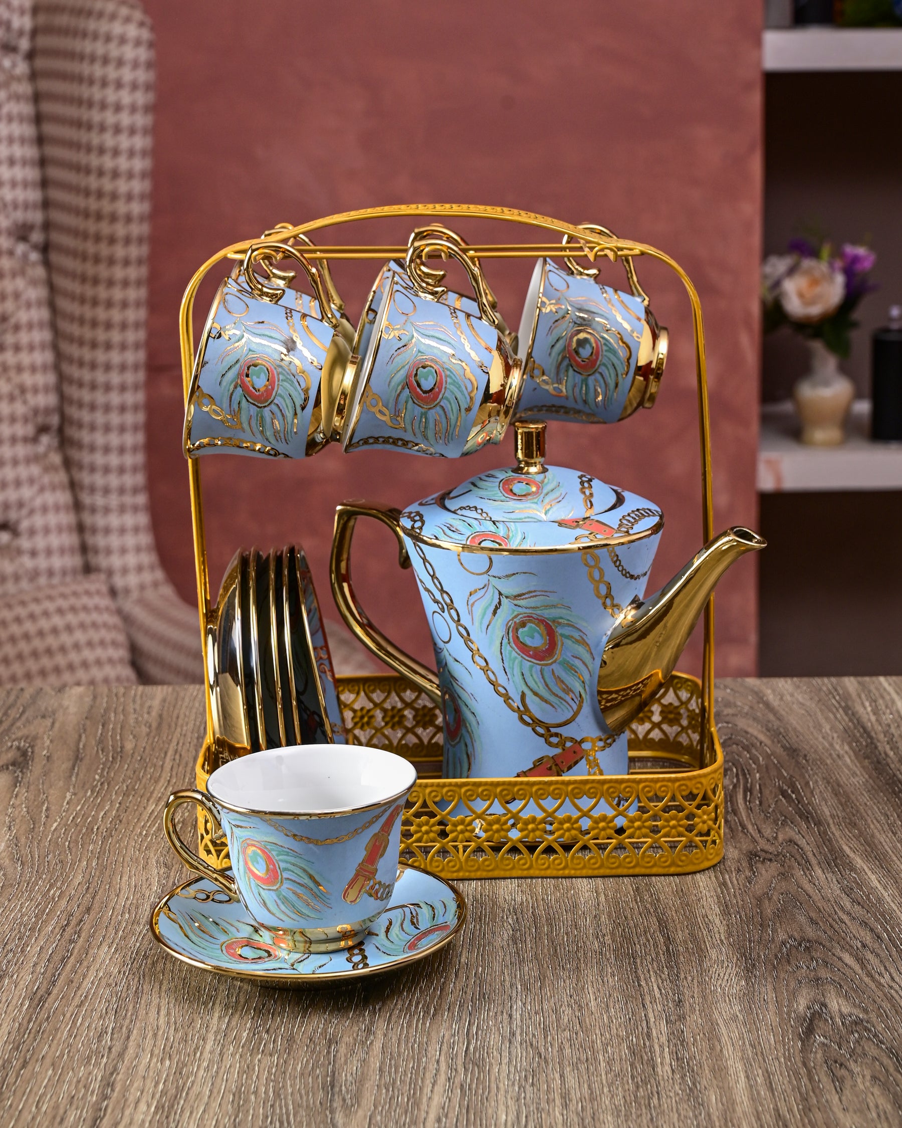 Dahlia - 14-Piece Tea Set with Stand 