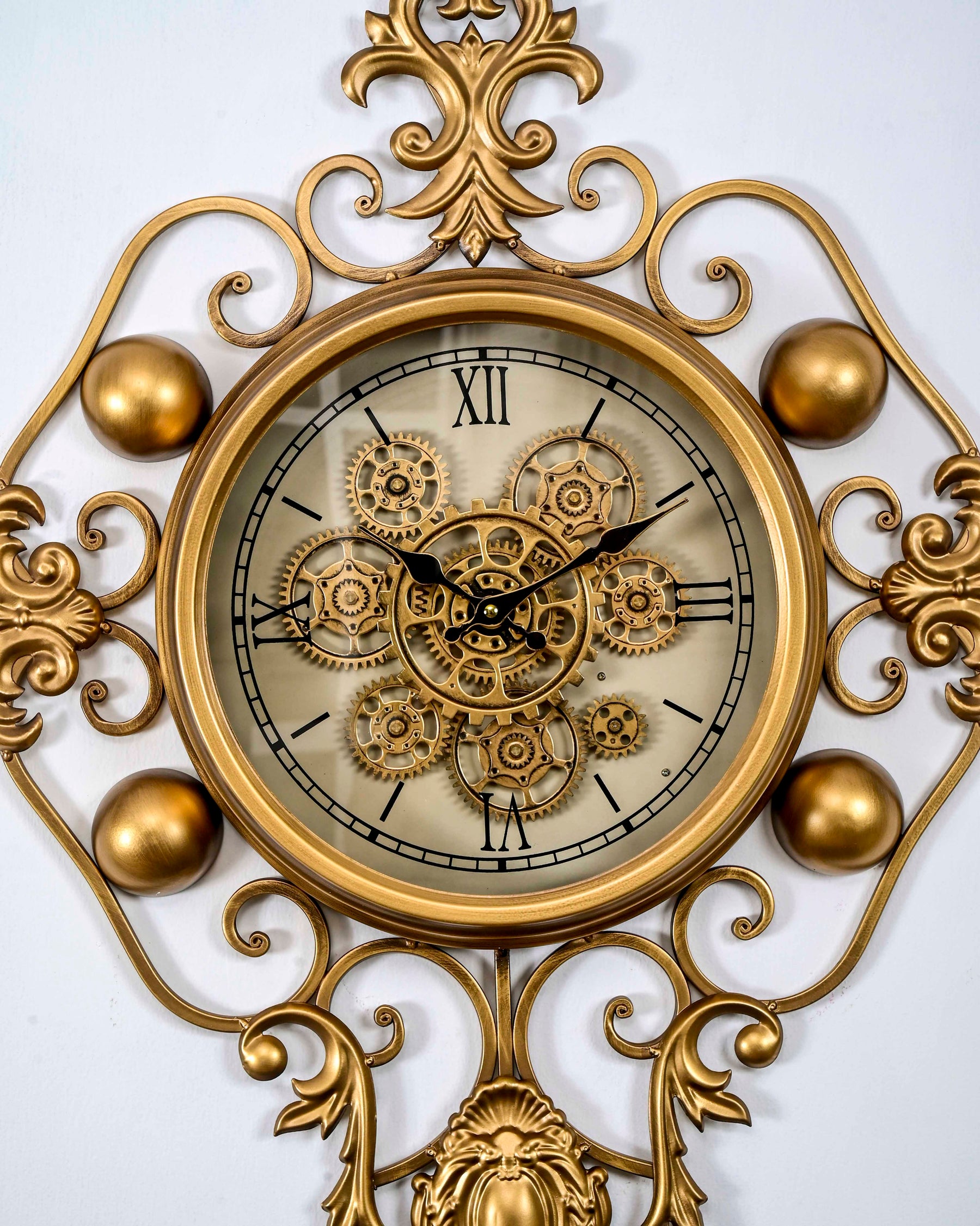 Regal Ornate Mechanical Gear Wall Clock 