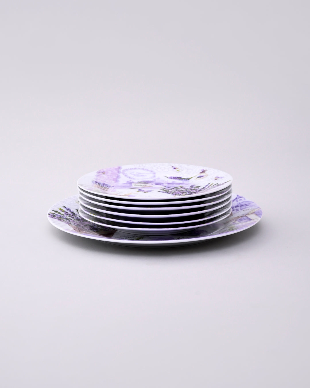 Lavender Bloom Ceramic Plate Set - 7 Pecs 