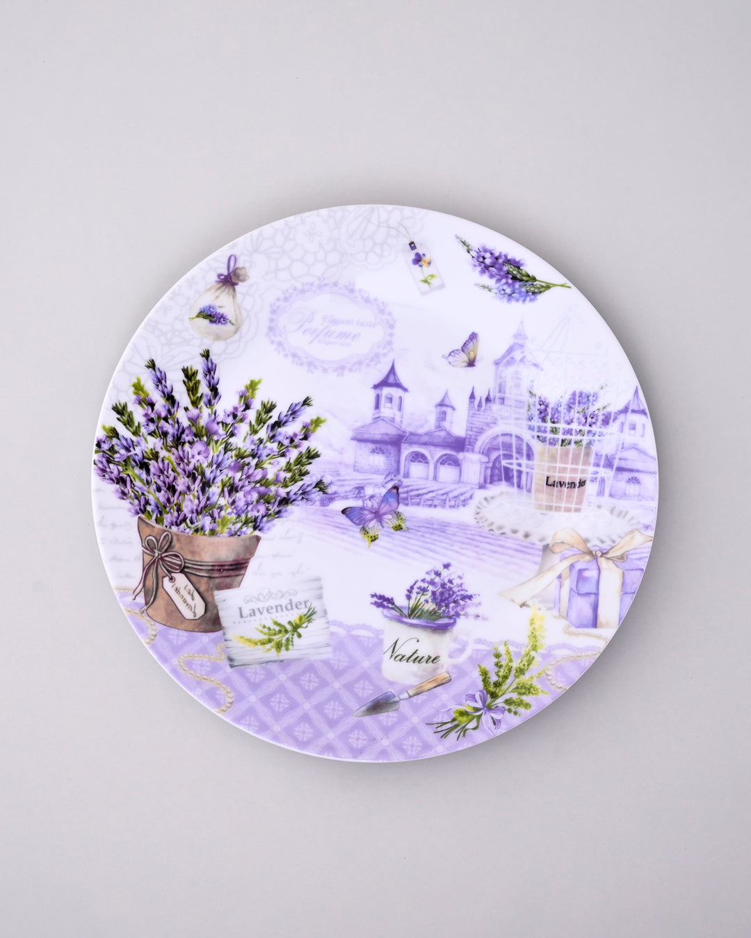 Lavender Bloom Ceramic Plate Set - 7 Pecs 