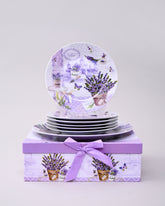Lavender Bloom Ceramic Plate Set - 7 Pecs 