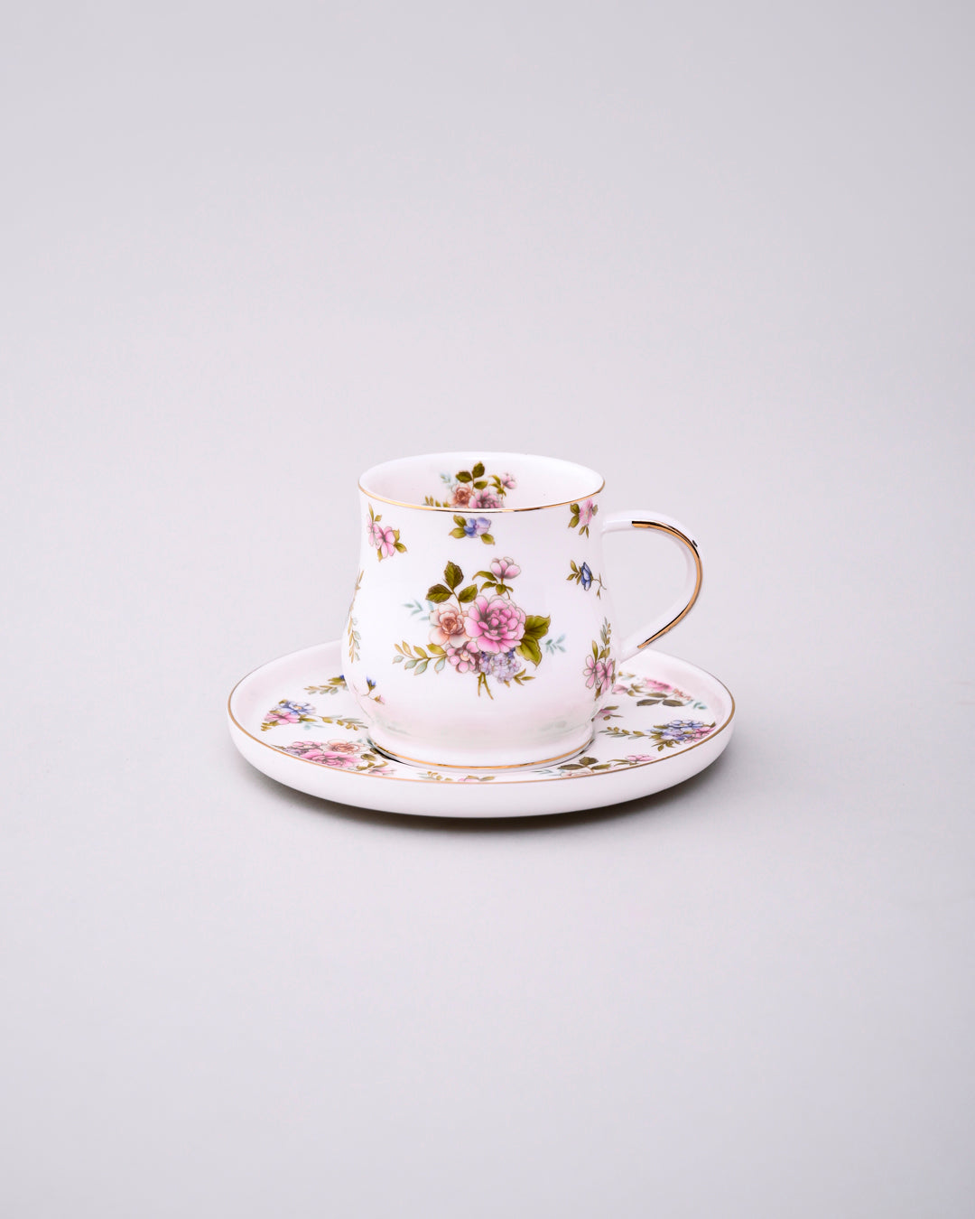 Wildflower Symphony Tea Cup With Saucer - Set Of 6 