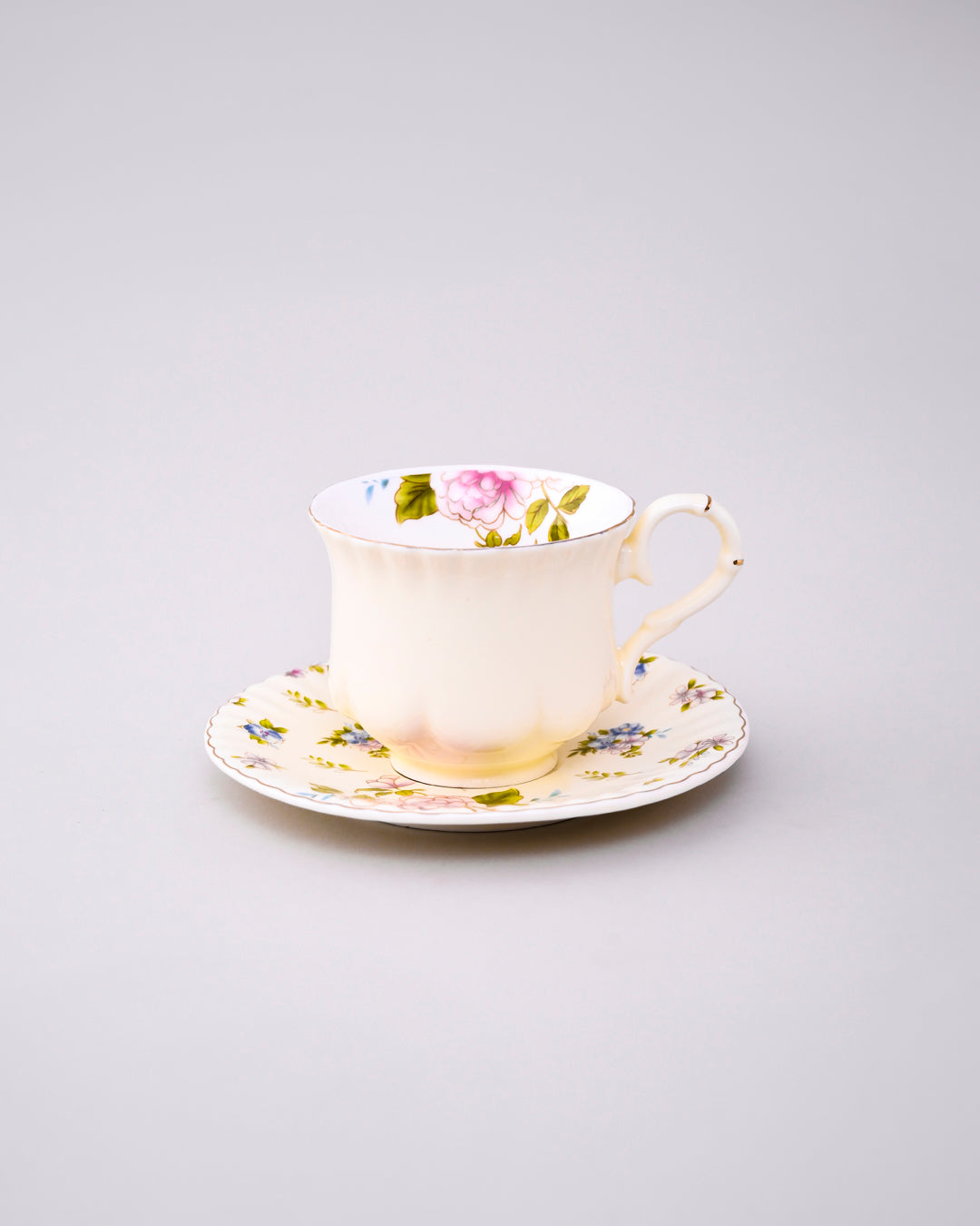 Pastel Blossom Tea Cup With Saucer - Set Of 6 