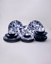Midnight Indigo Floral 24-Piece Porcelain Dinnerware Set 