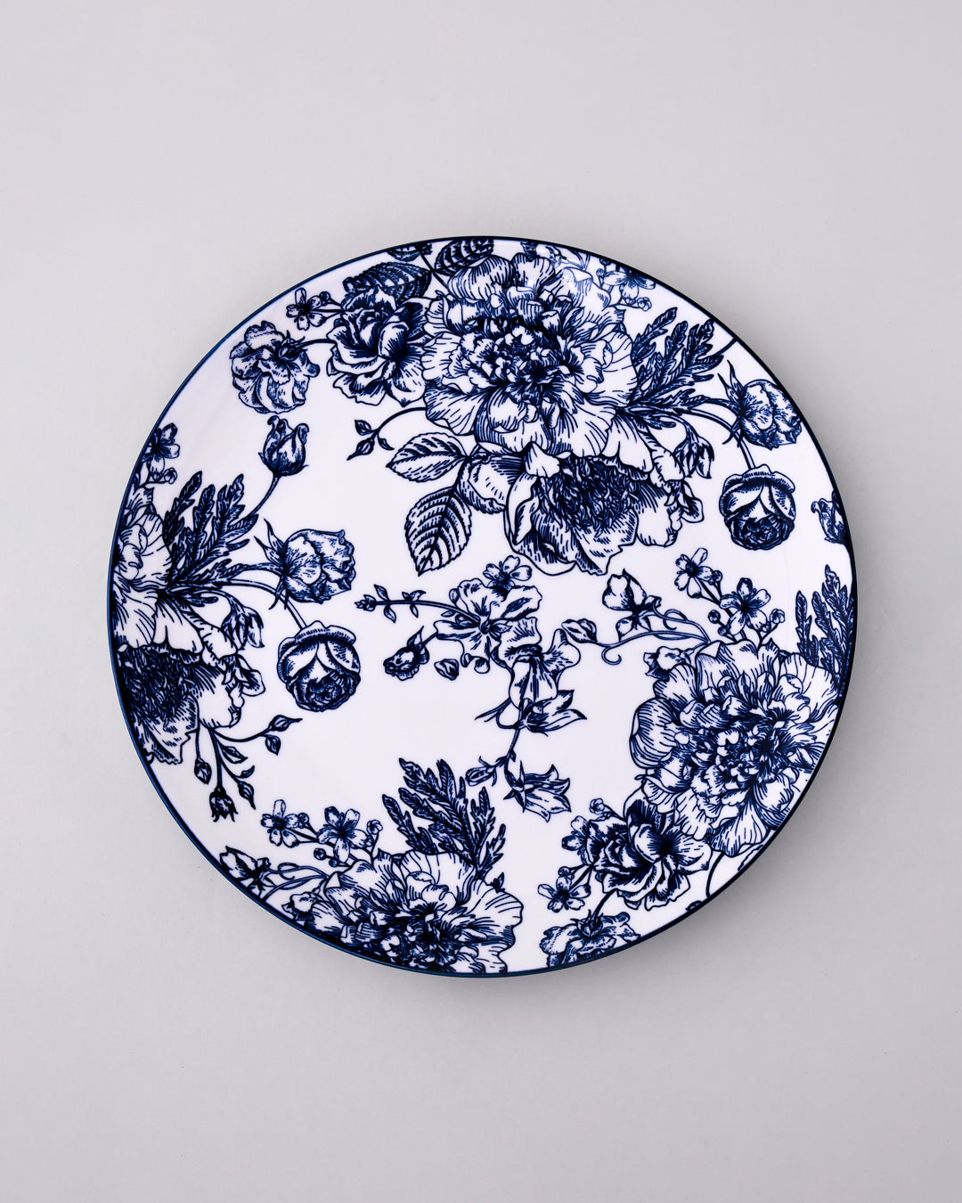 Midnight Indigo Floral 24-Piece Porcelain Dinnerware Set 