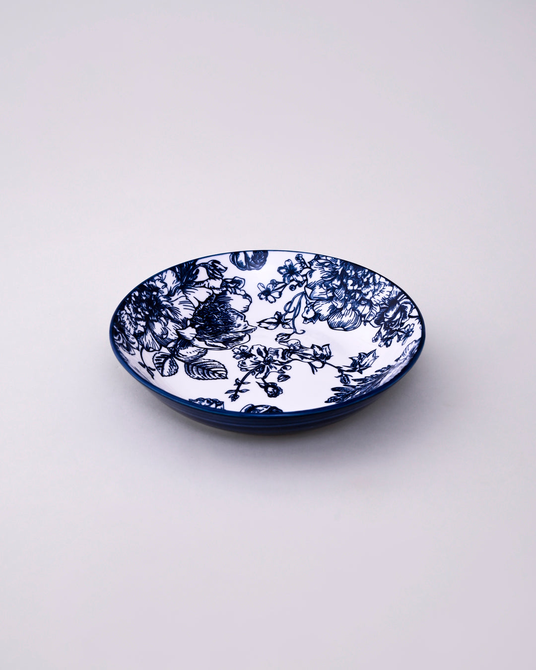 Midnight Indigo Floral 24-Piece Porcelain Dinnerware Set 