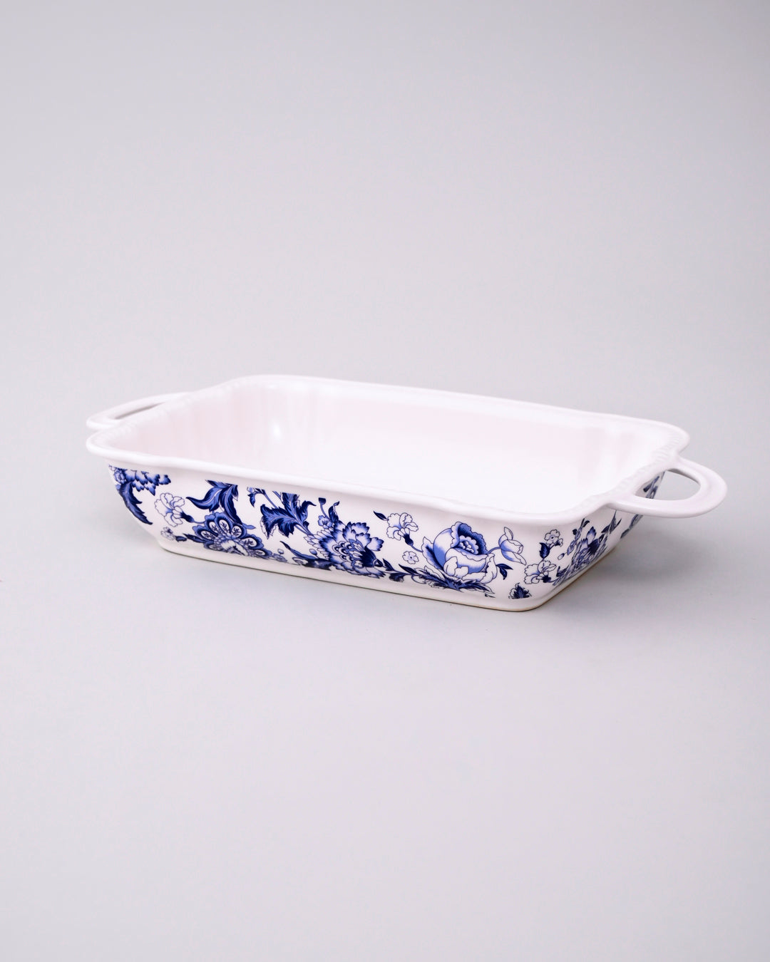 Floral Motif Rectangular Baking Dish - Set Of 2 
