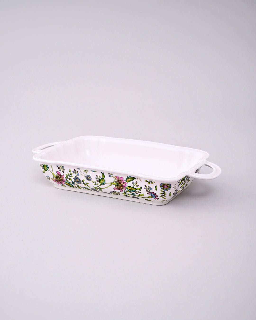 Floral Motif Rectangular Baking Dish - Set Of 2 