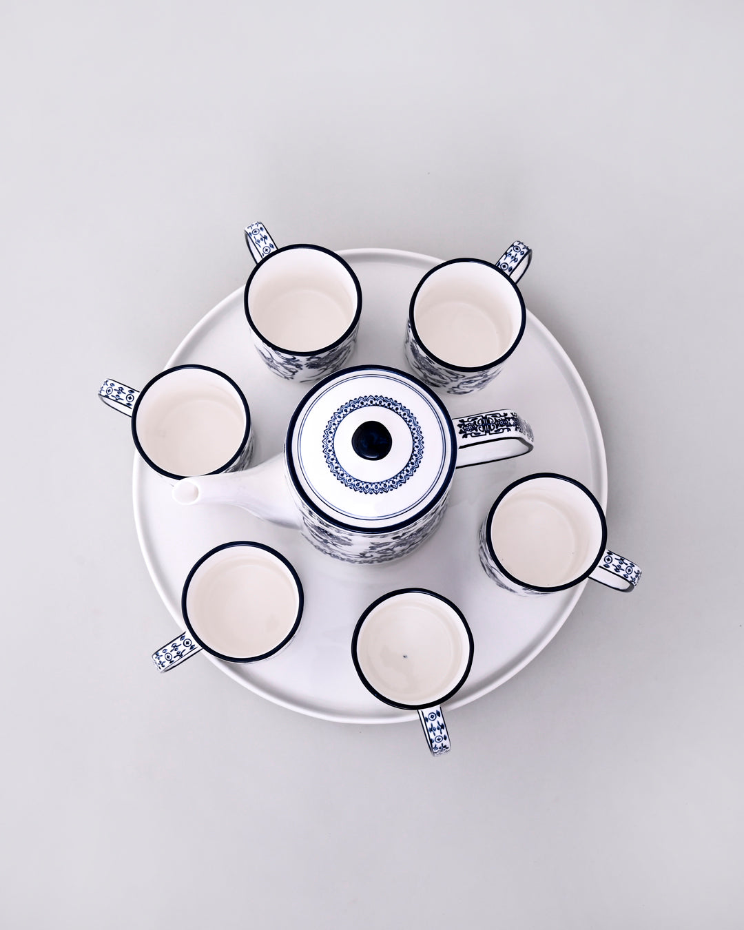 Blue Blossom Ceramic Tea Set - 8 Piece 