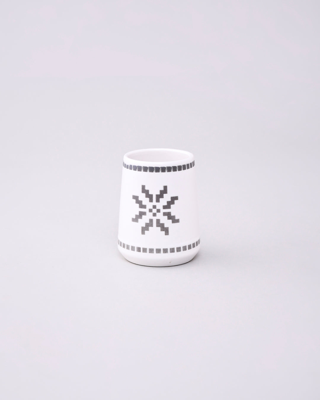 Monochrome Mosaic 4-Piece Bath Set - White 