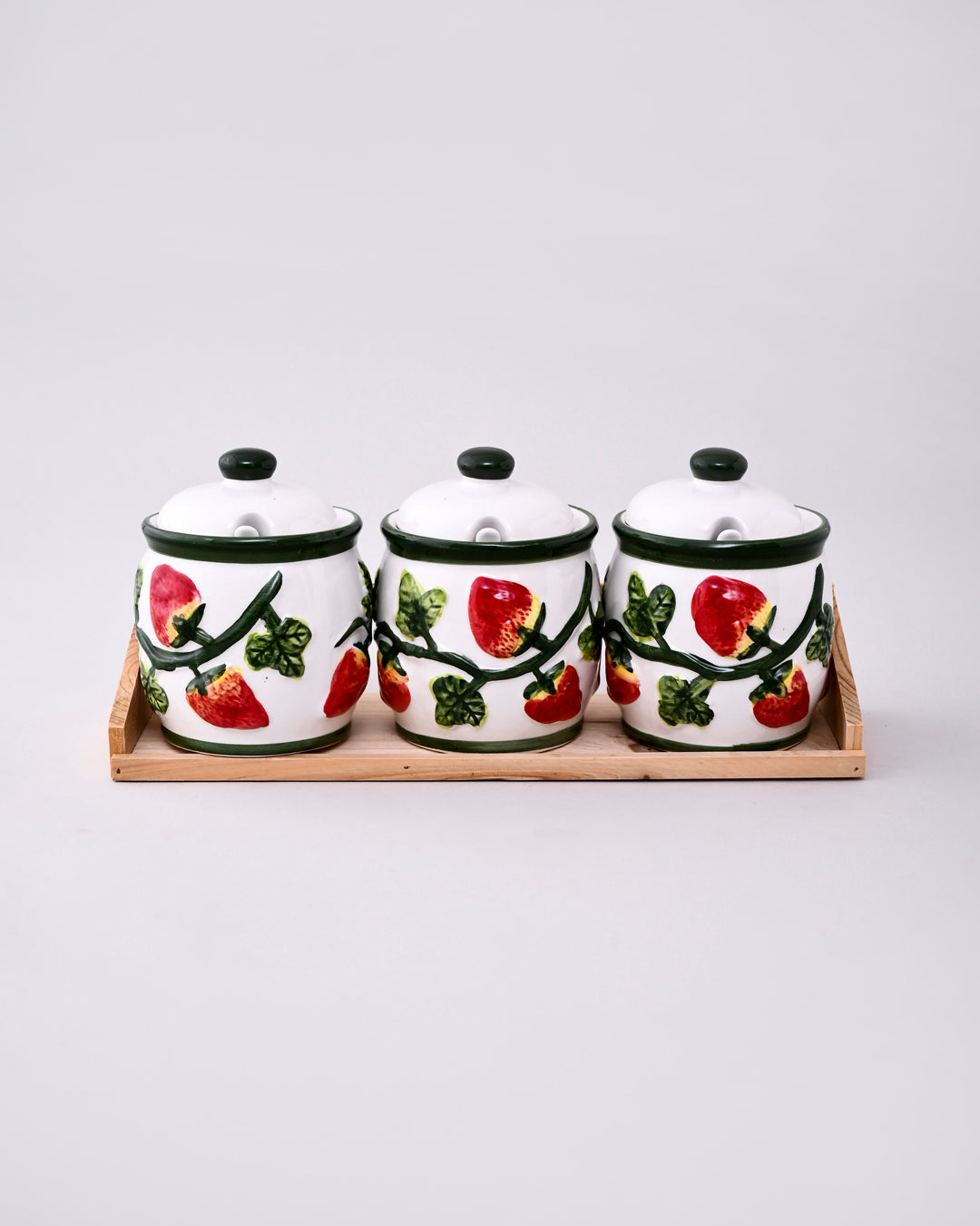 Sweet Strawberry Kitchen Canister - Set Of 3 