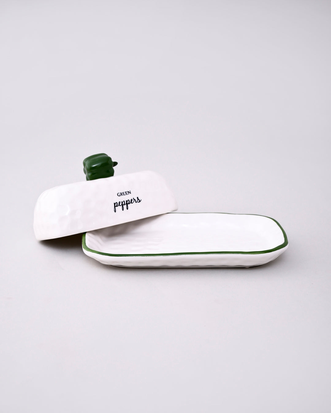 Countryside Delight Butter Dish - Green 