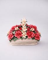 Ceramic Flower Basket Tabletop Decor 