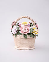 Ceramic Flower Basket Tabletop Decor 
