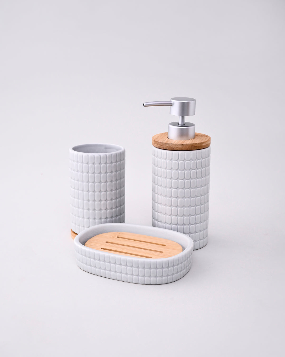 Urban Stone 3 Piece Bathroom Set - Grey 