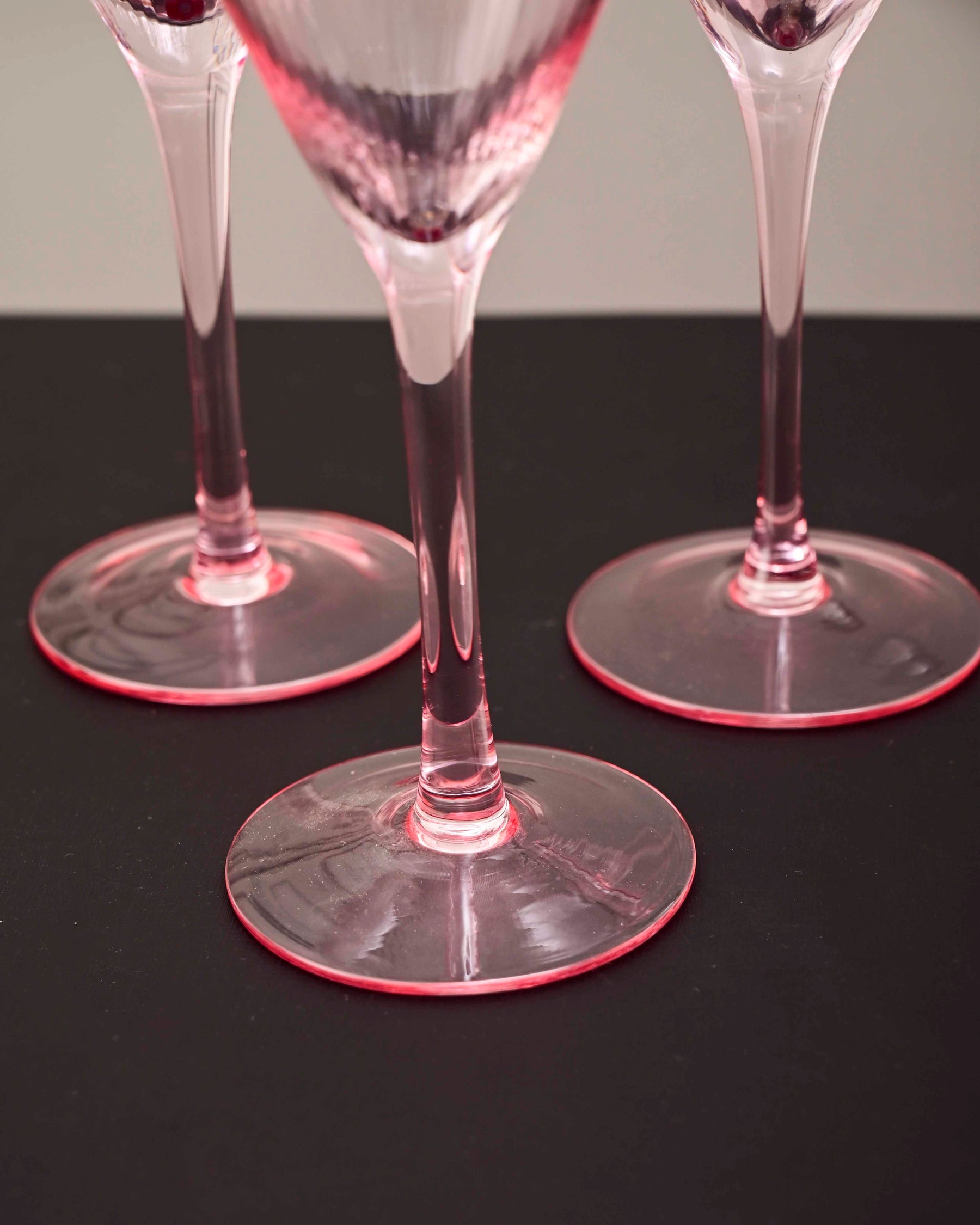 Ribbed Champagne Flute - Pink - Set Of 2 