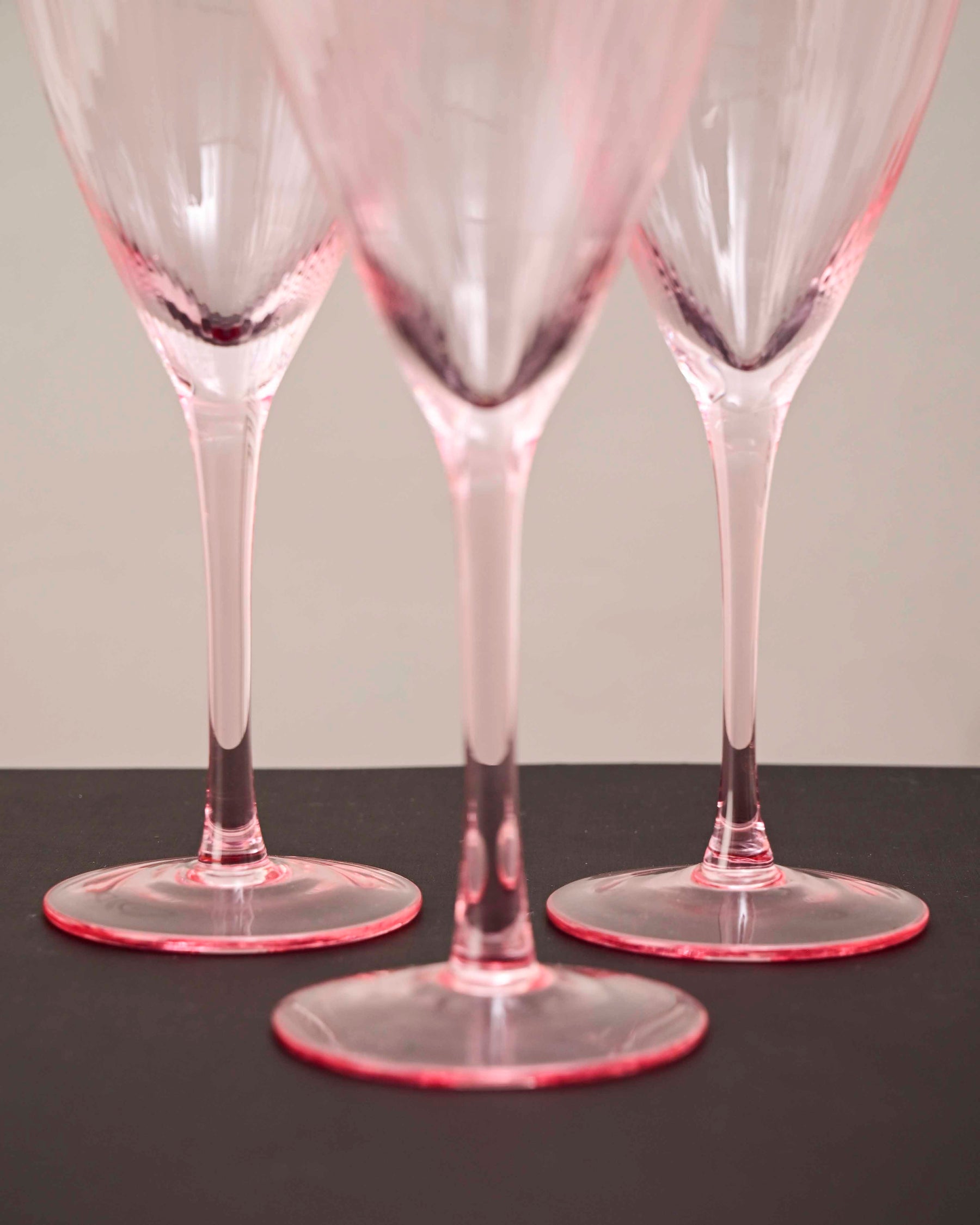 Ribbed Champagne Flute - Pink - Set Of 2 