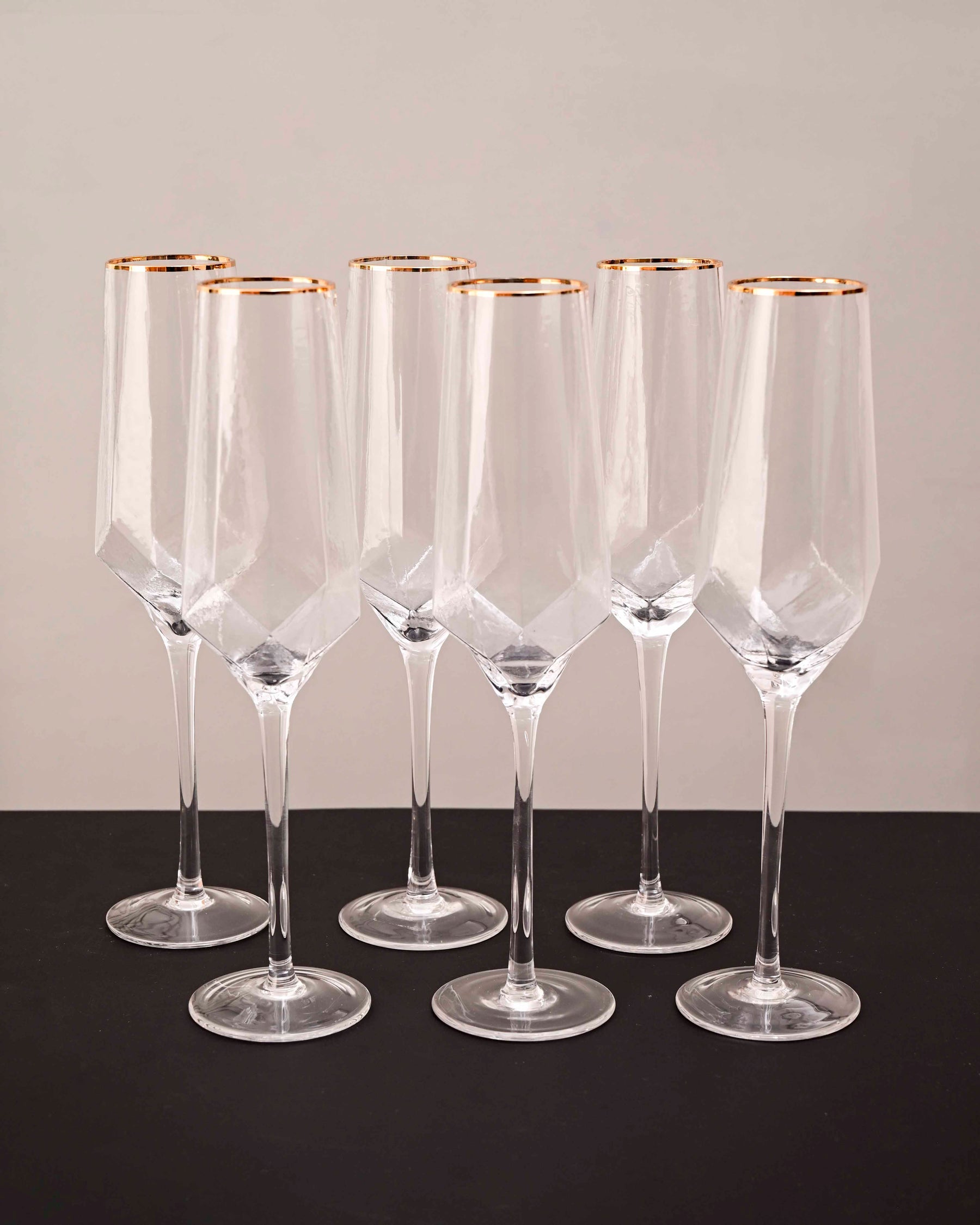 Golden Rim Champagne Flute - Set of 6 