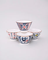 Vintage Floral Pattern Ceramic Bowl - Set Of 4 