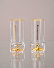 Mountain Gold Foil Measuring Glasses - Set Of 2