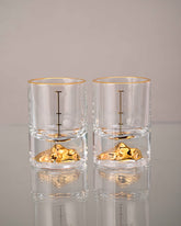 Mountain Gold Foil Crystal Shot Glasses - Set of 2 