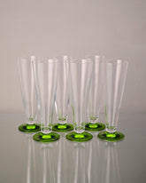 Green Base Flute Champagne Glass - Set Of 2 