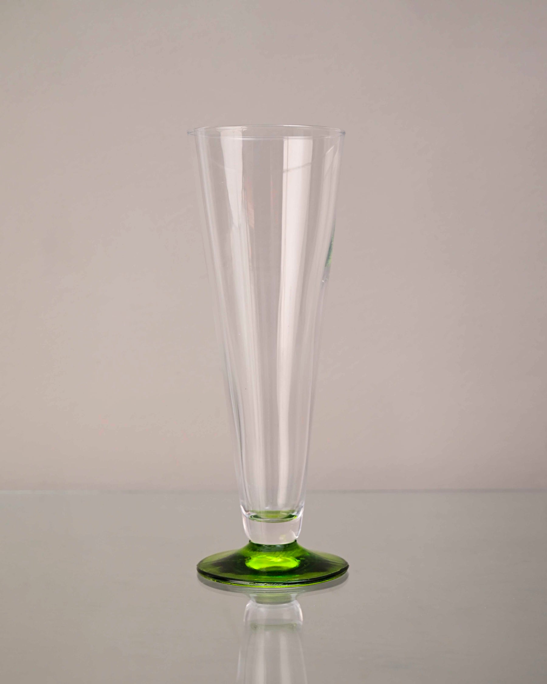 Green Base Flute Champagne Glass - Set Of 2 