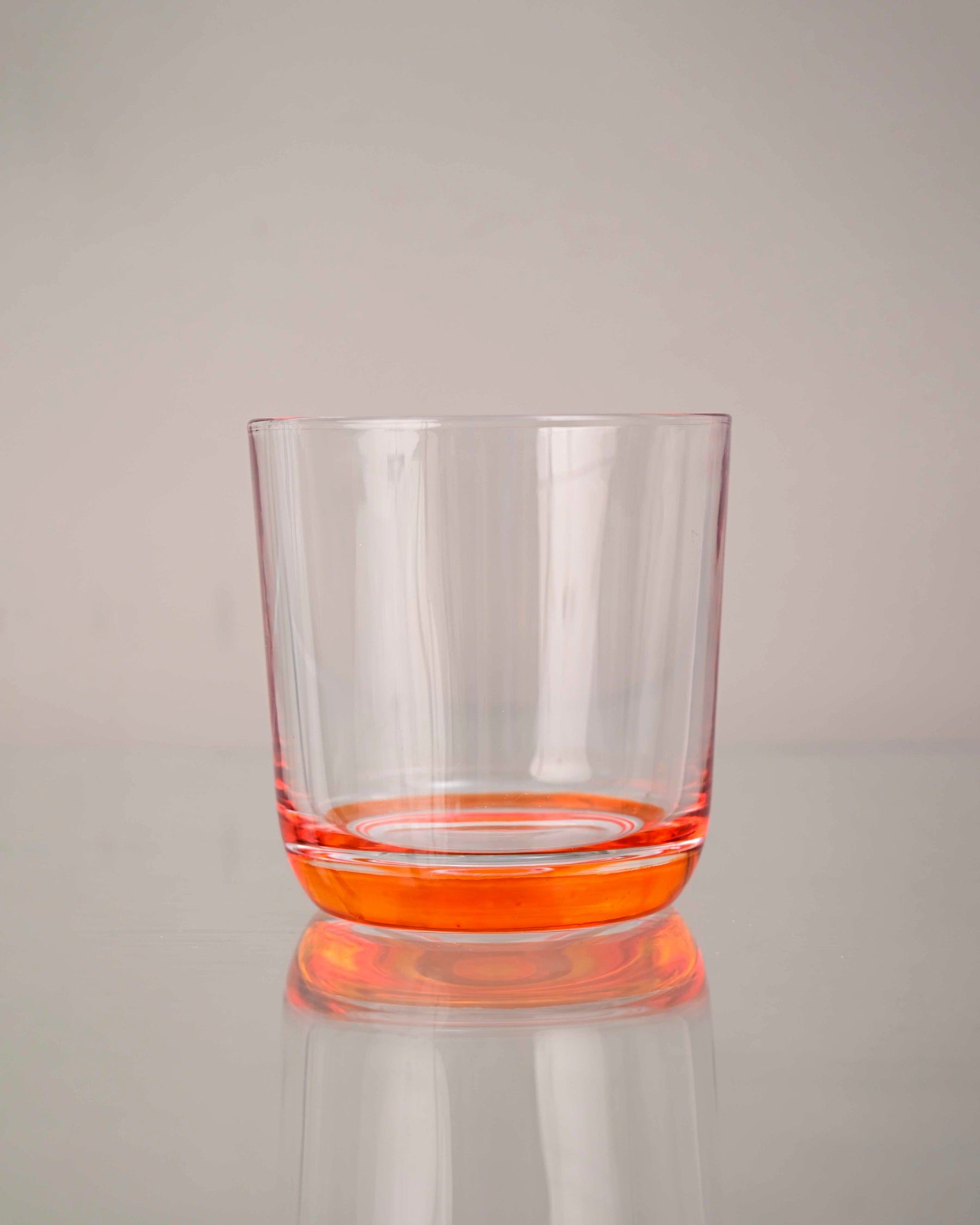 Orange Tinted Base Drinking Glass - Set Of 6 