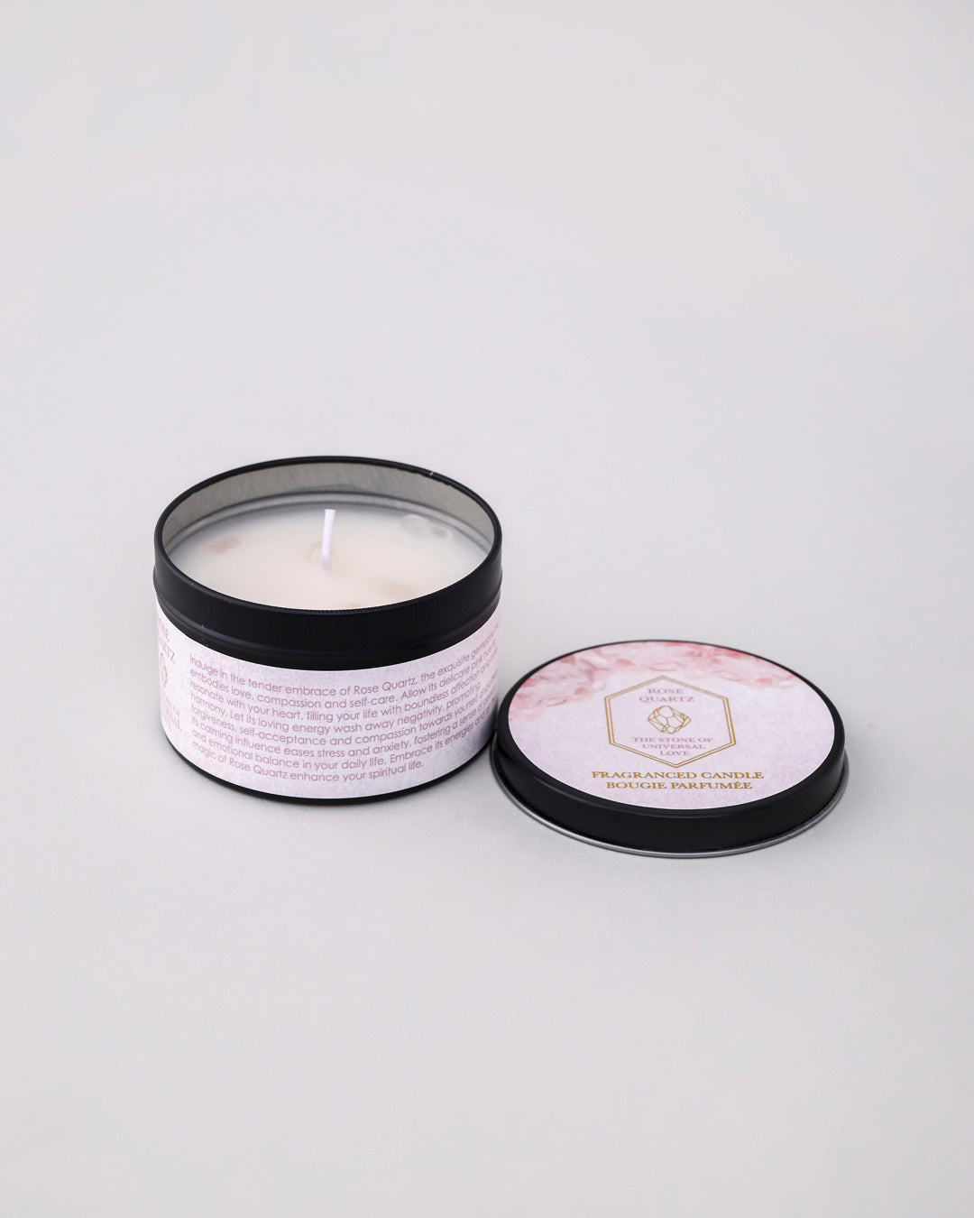 Rose Quartz - The Stone Of Universal Love Aroma Candle 