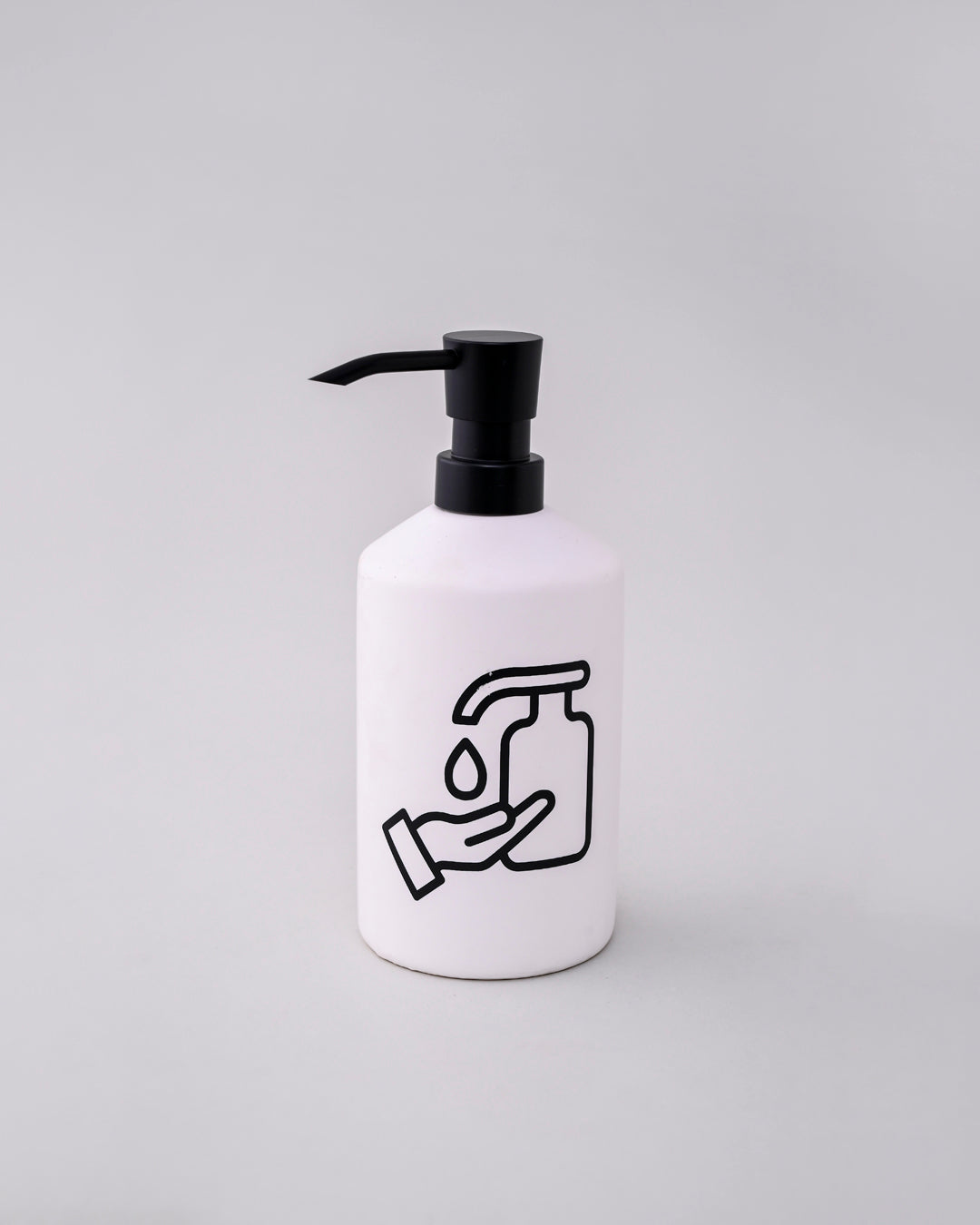 Modern Clean Soap Dispenser with Brush Holder - White 