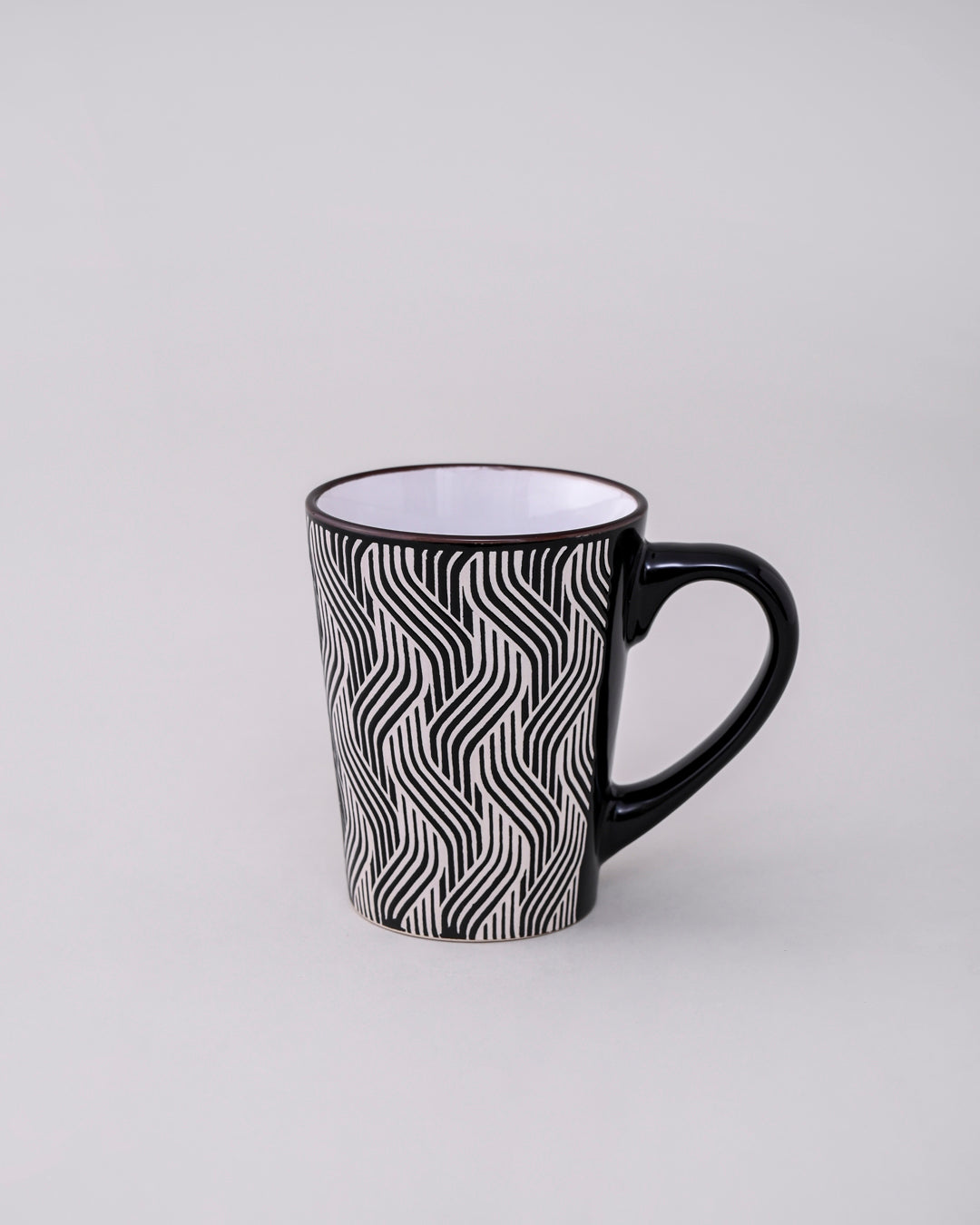 Serene Wave Ceramic Coffee Mug - Set Of 4 