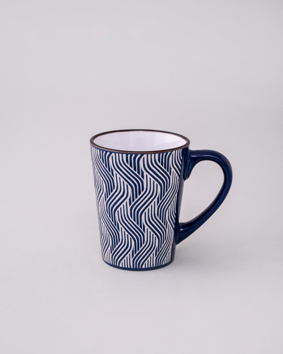 Serene Wave Ceramic Coffee Mug - Set Of 4 