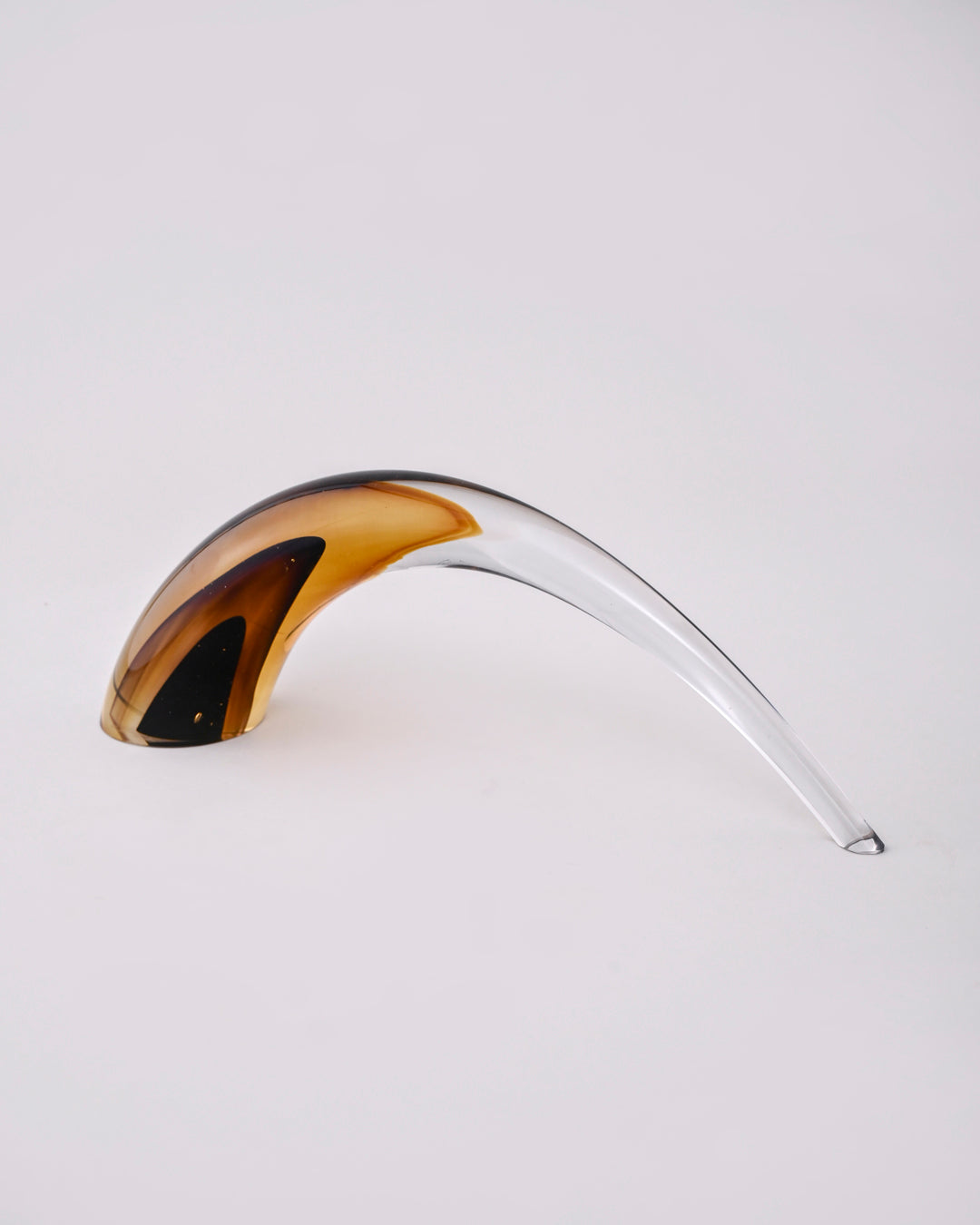 Amber Arc Glass Horns Tabletop Decor 