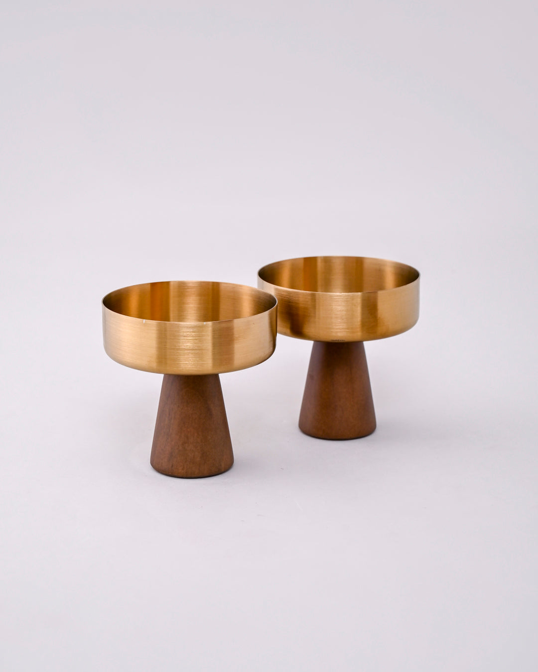 Cylindro Pedestal Dessert Bowl - Gold 