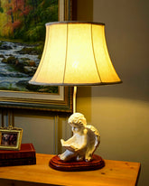 Book Reading Angel Cherub Table Lamp 
